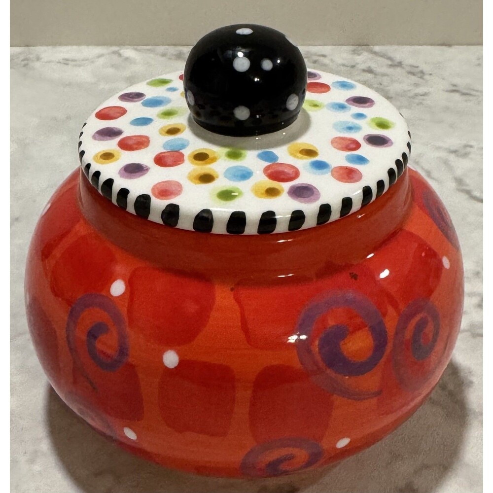 Alexis Ink Sugar Bowl with Lid or Round Trinket Box